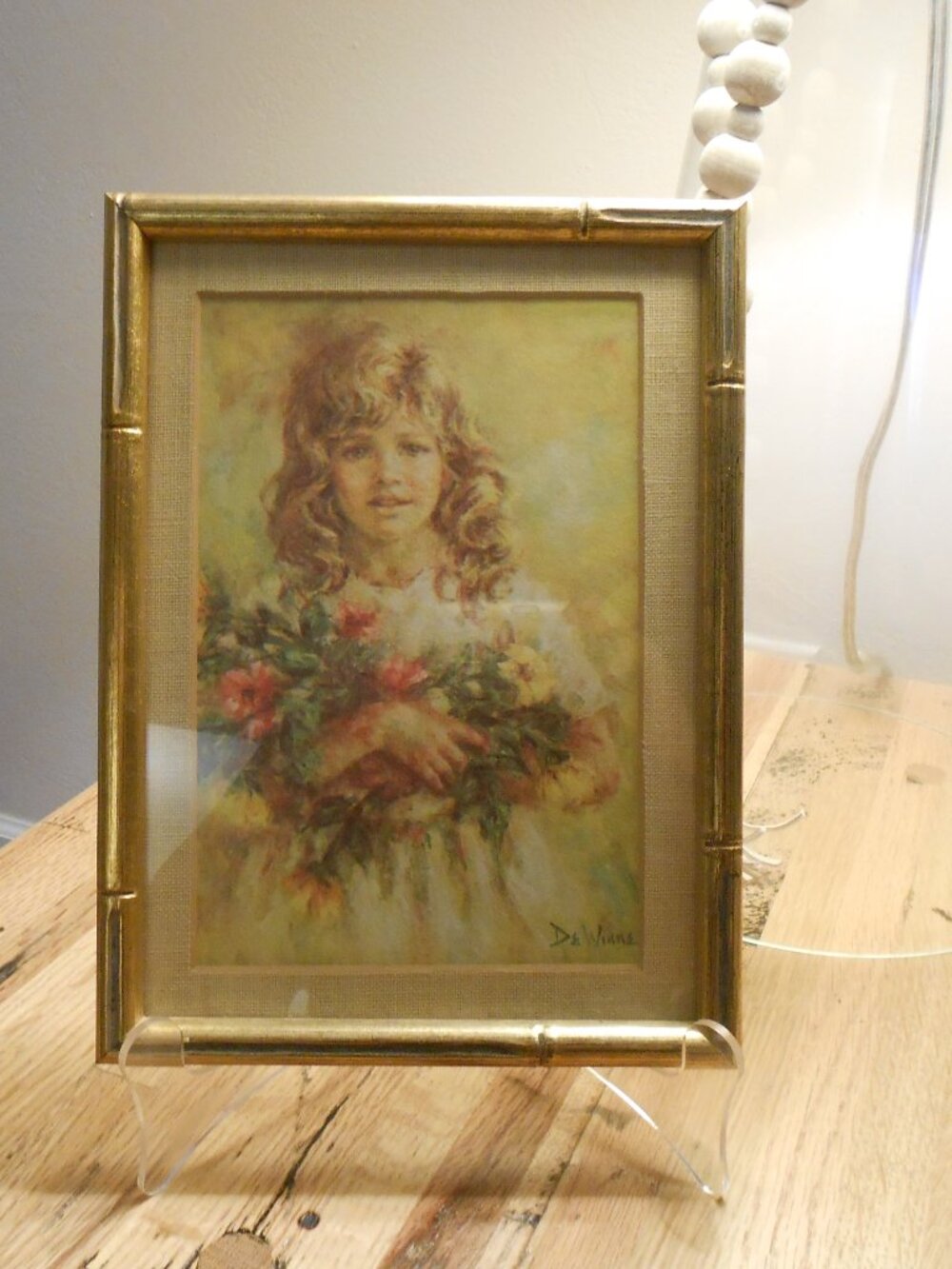 Bamboo Style Frame with Picture of Little Girl